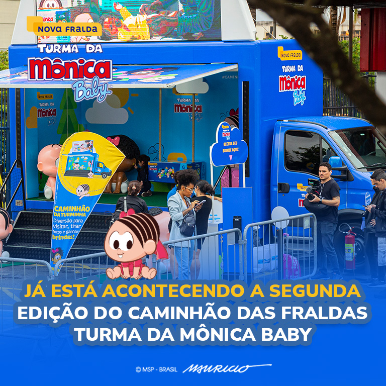 Caminhão das fraldas Turma da Mônica Baby tem atrações programadas pelo Sudeste, Centro-Oeste e Nordeste brasileiro