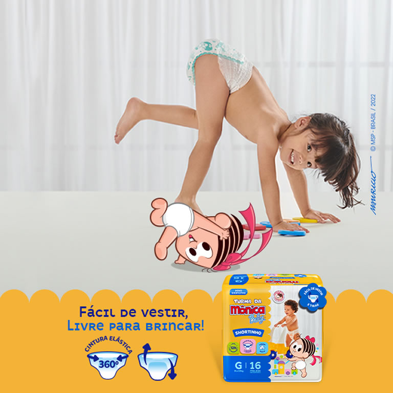 Home  Novas fraldas Turma da Mônica Baby. O melhor para o seu bebê.